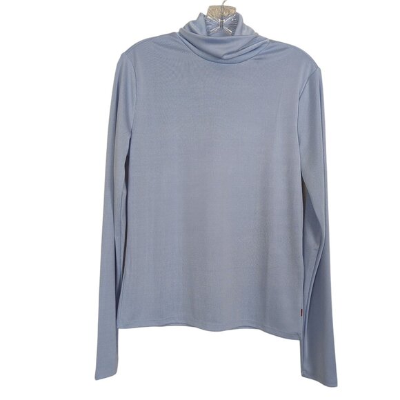 Levi's long sleeve Turtleneck Women's Shirt Top Pullover Retro baby blue size L - Picture 1 of 16